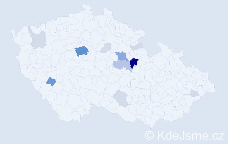 Příjmení: 'Bartheldy', počet výskytů 40 v celé ČR