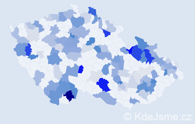 Příjmení: 'Albert', počet výskytů 331 v celé ČR