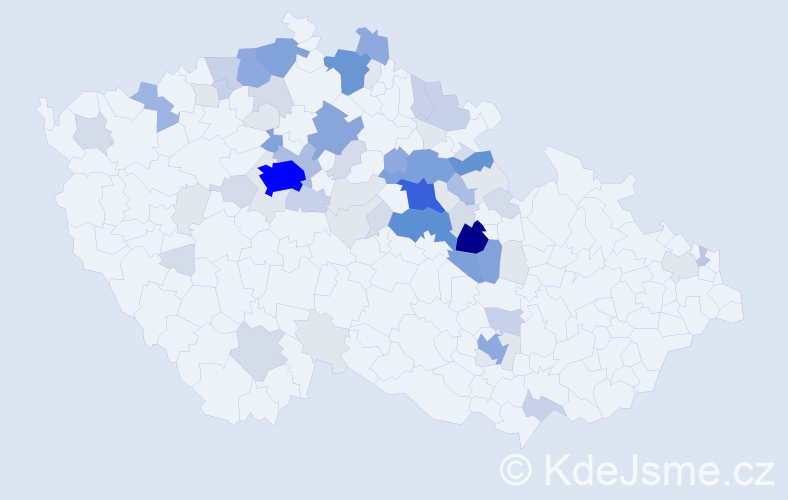 Příjmení: 'Zavoral', počet výskytů 285 v celé ČR
