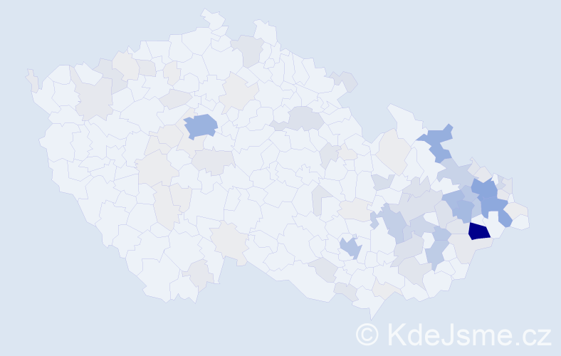 Příjmení: 'Vojkůvková', počet výskytů 379 v celé ČR
