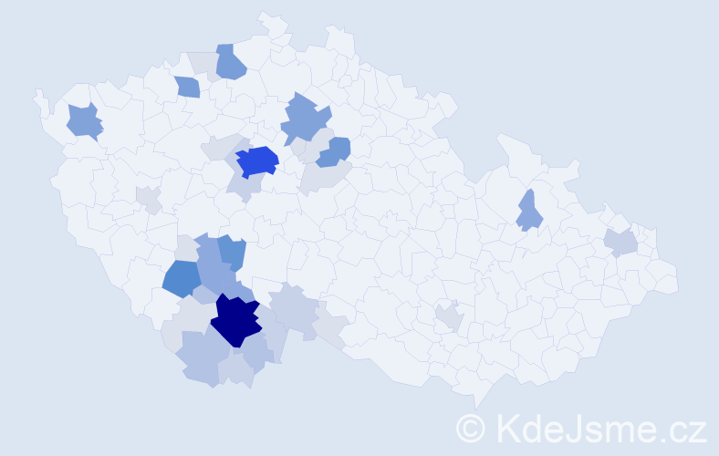 Příjmení: 'Pletka', počet výskytů 134 v celé ČR