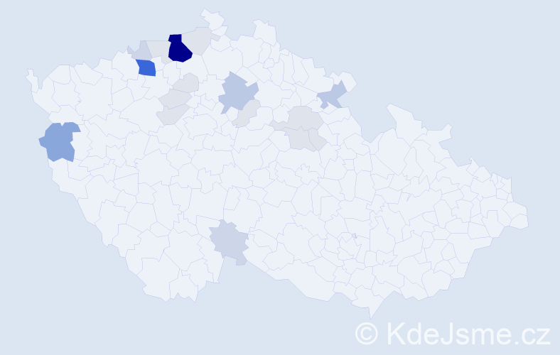 Příjmení: 'Cibriková', počet výskytů 69 v celé ČR