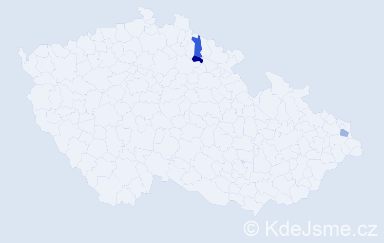 Příjmení: 'Weiszlemleinová', počet výskytů 3 v celé ČR