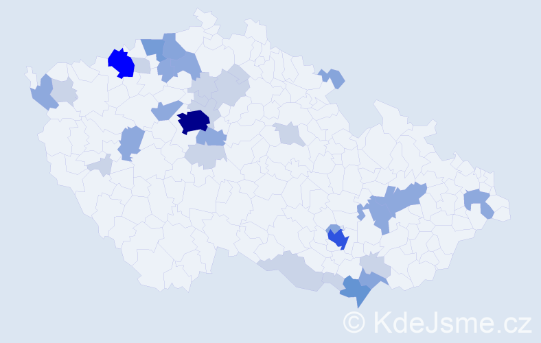 Příjmení: 'Mešková', počet výskytů 83 v celé ČR