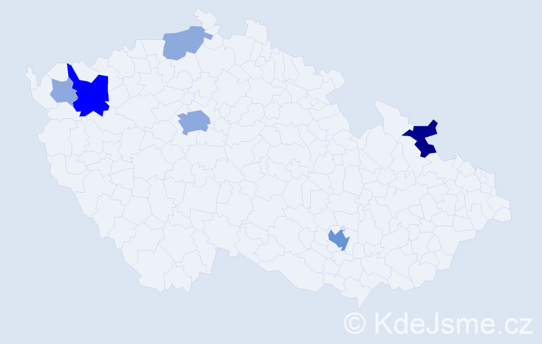 Příjmení: 'Rajfová', počet výskytů 21 v celé ČR
