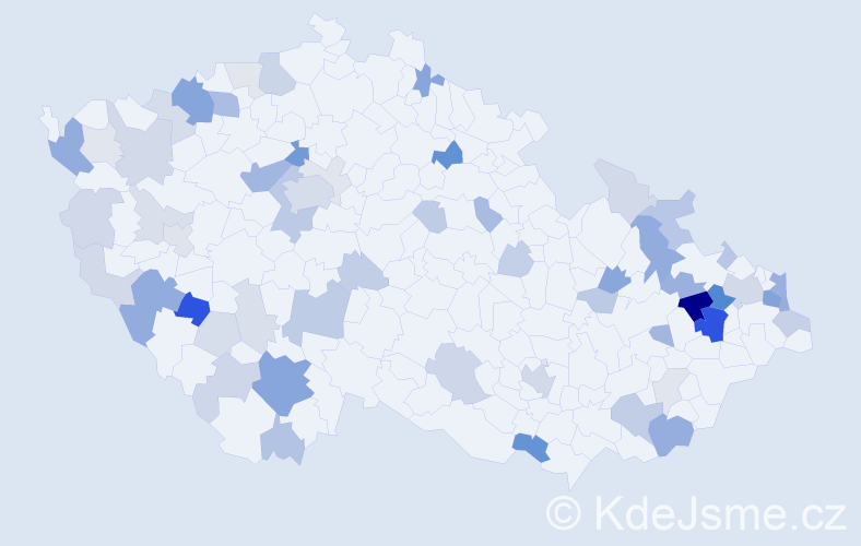 Příjmení: 'Ďuricová', počet výskytů 168 v celé ČR