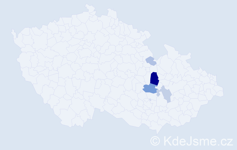Příjmení: 'Krénar', počet výskytů 14 v celé ČR