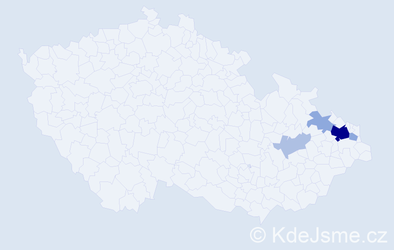 Příjmení: 'Vylegala', počet výskytů 23 v celé ČR