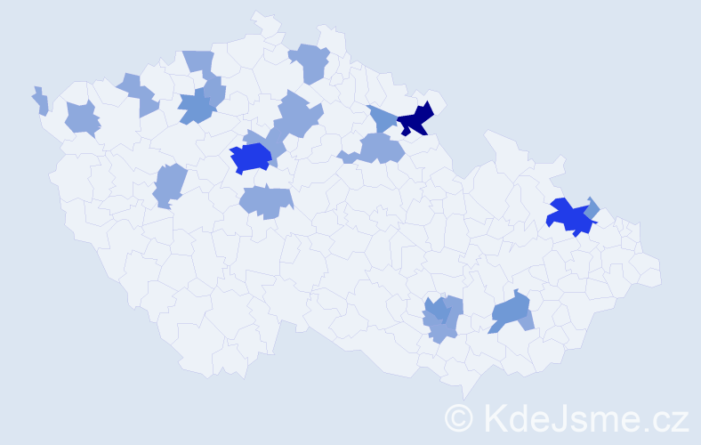 Příjmení: 'Klemmová', počet výskytů 52 v celé ČR