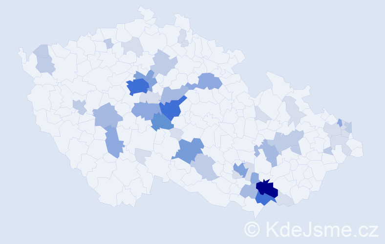 Příjmení: 'Šaňková', počet výskytů 143 v celé ČR