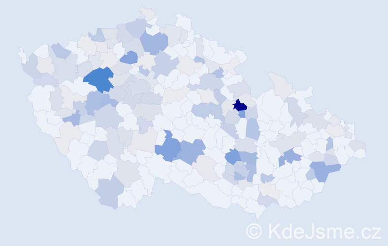 Příjmení: 'Kapounová', počet výskytů 525 v celé ČR