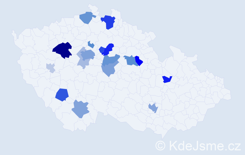 Příjmení: 'Faltin', počet výskytů 46 v celé ČR