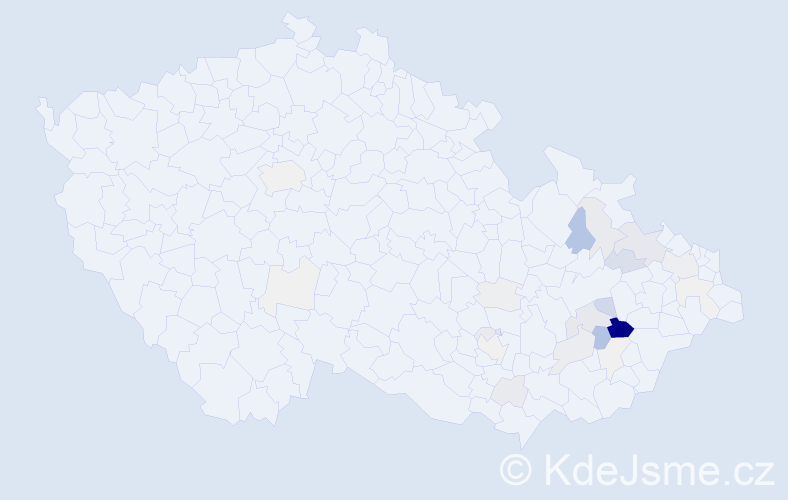 Příjmení: 'Krajcar', počet výskytů 98 v celé ČR