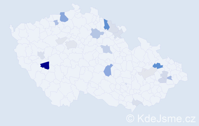 Příjmení: 'Pružinec', počet výskytů 43 v celé ČR