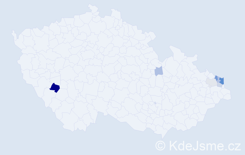 Příjmení: 'Křevká', počet výskytů 24 v celé ČR