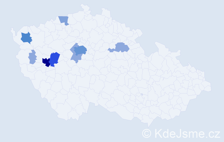 Příjmení: 'Záhlavová', počet výskytů 25 v celé ČR