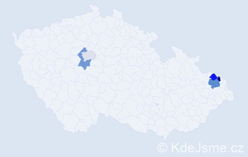 Příjmení: 'Hadrych', počet výskytů 7 v celé ČR