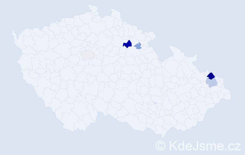 Příjmení: 'Pientka', počet výskytů 21 v celé ČR