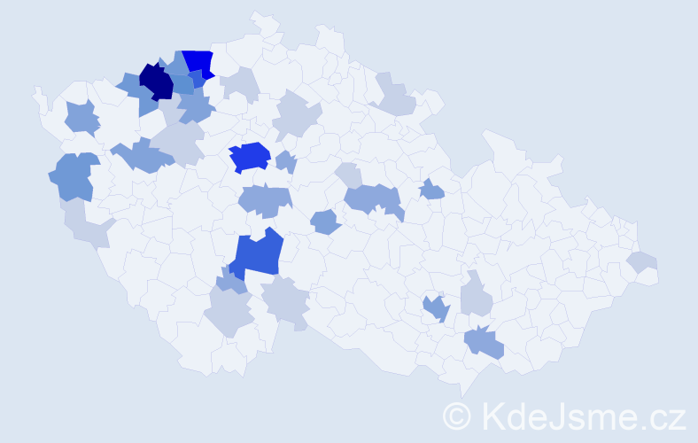 Příjmení: 'Radošová', počet výskytů 100 v celé ČR