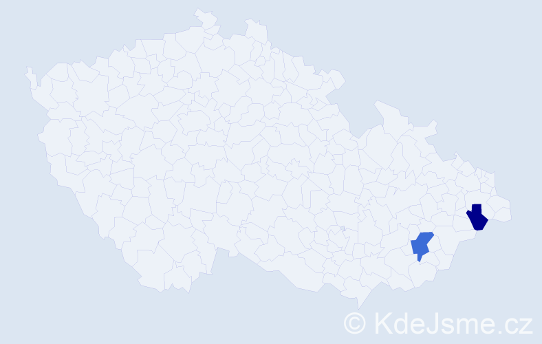 Příjmení: 'Vasilčo', počet výskytů 3 v celé ČR