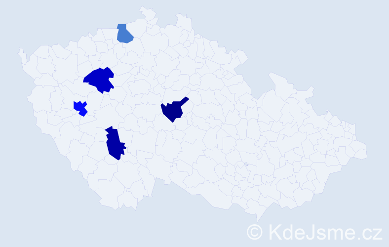 Příjmení: 'Handšuchová', počet výskytů 6 v celé ČR