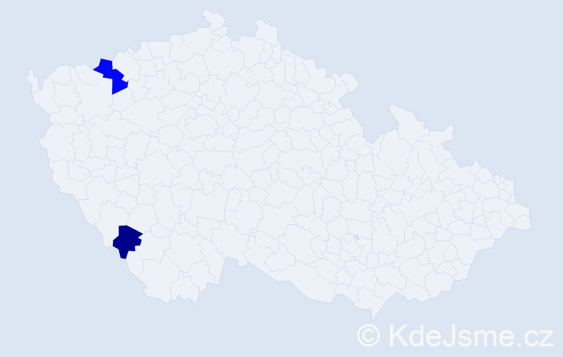Příjmení: 'Barantál', počet výskytů 9 v celé ČR