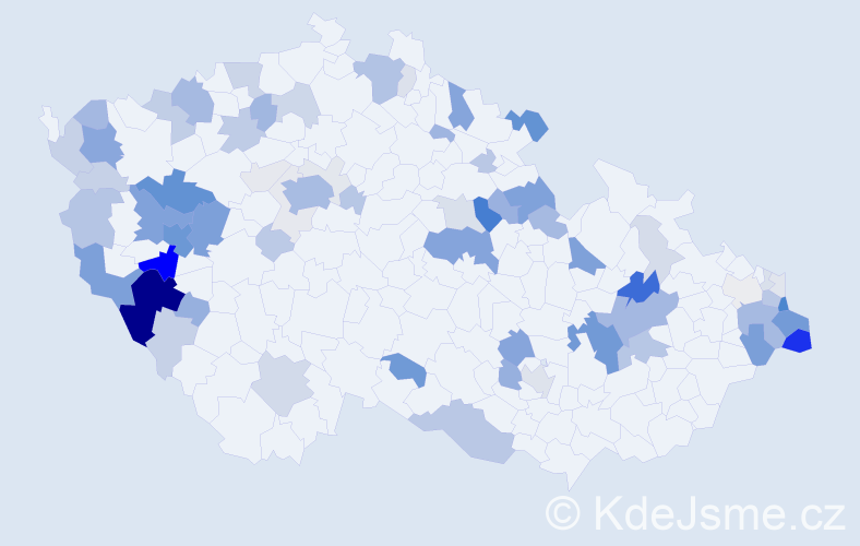 Příjmení: 'Kubalík', počet výskytů 279 v celé ČR