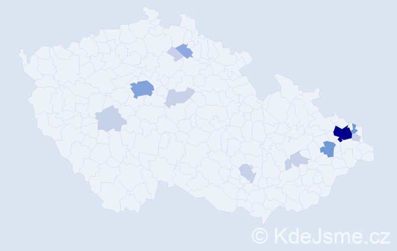 Příjmení: 'Dutko', počet výskytů 32 v celé ČR