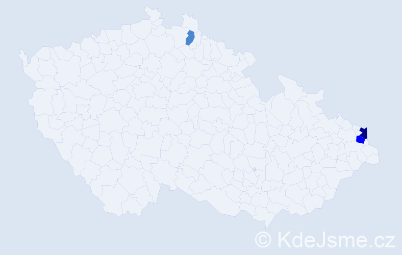 Příjmení: 'Tarkaiová', počet výskytů 6 v celé ČR