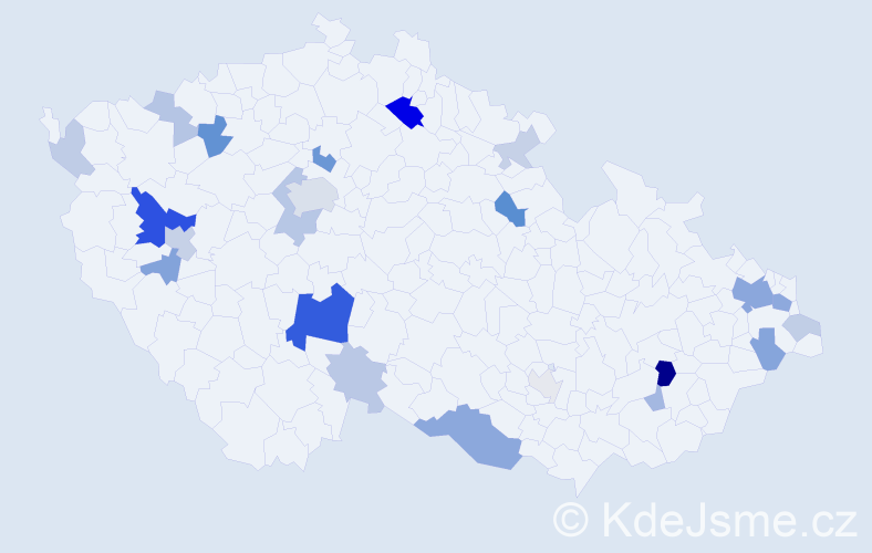 Příjmení: 'Perger', počet výskytů 62 v celé ČR