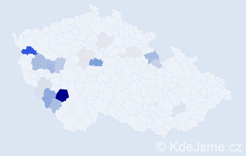 Příjmení: 'Kouřimová', počet výskytů 61 v celé ČR