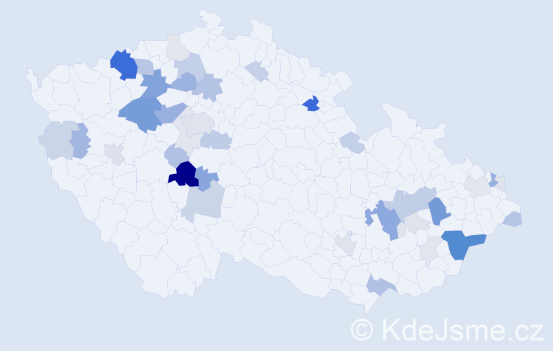Příjmení: 'Halašová', počet výskytů 115 v celé ČR