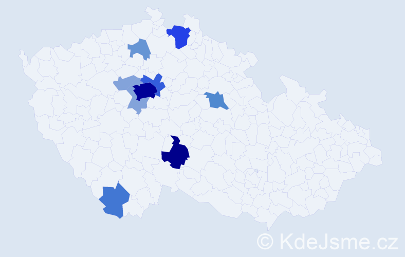 Příjmení: 'Mihule', počet výskytů 42 v celé ČR