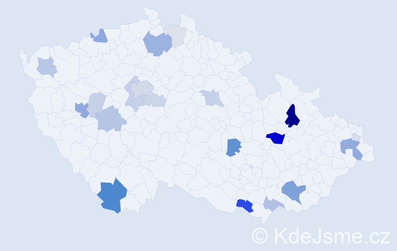 Příjmení: 'Procháska', počet výskytů 63 v celé ČR