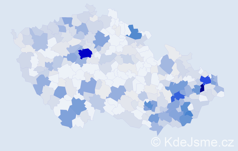 Příjmení: 'Petráš', počet výskytů 1285 v celé ČR