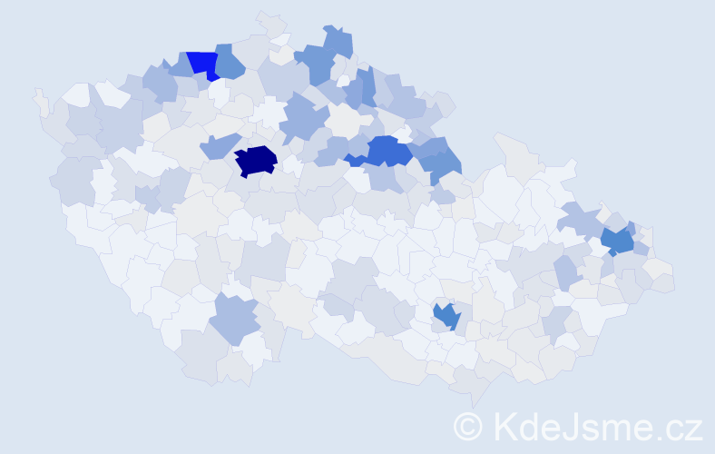 Příjmení: 'Tomáš', počet výskytů 1406 v celé ČR