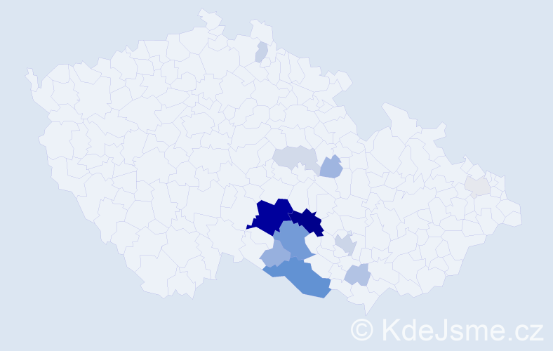 Příjmení: 'Motáčková', počet výskytů 48 v celé ČR