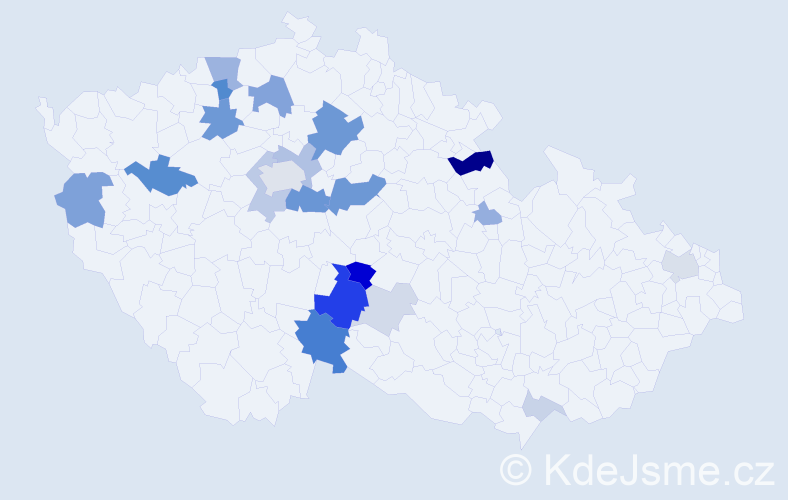 Příjmení: 'Bejda', počet výskytů 62 v celé ČR