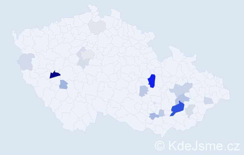 Příjmení: 'Říkovský', počet výskytů 60 v celé ČR