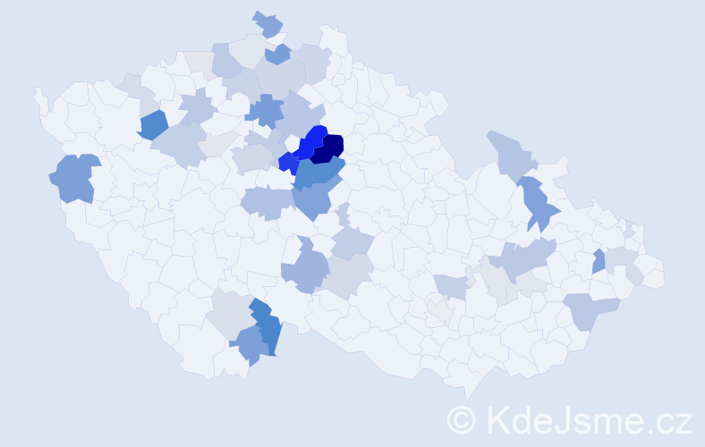 Příjmení: 'Podoláková', počet výskytů 153 v celé ČR