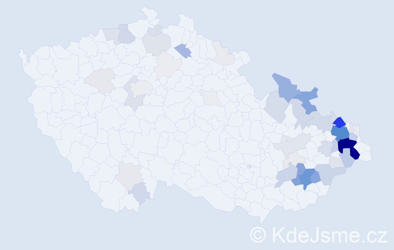 Příjmení: 'Řeha', počet výskytů 284 v celé ČR