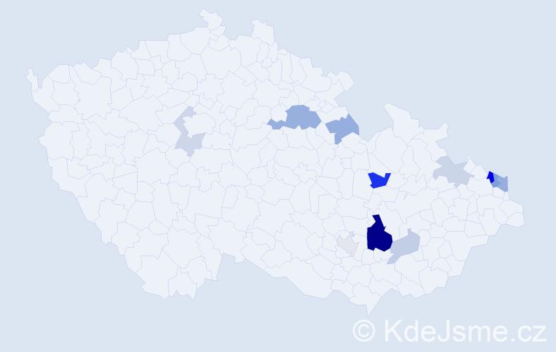 Příjmení: 'Rumpelová', počet výskytů 26 v celé ČR