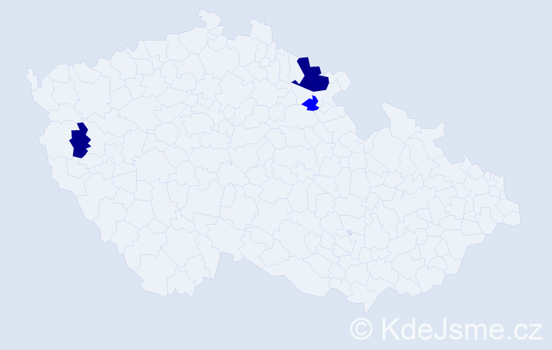 Příjmení: 'Pöllner', počet výskytů 5 v celé ČR