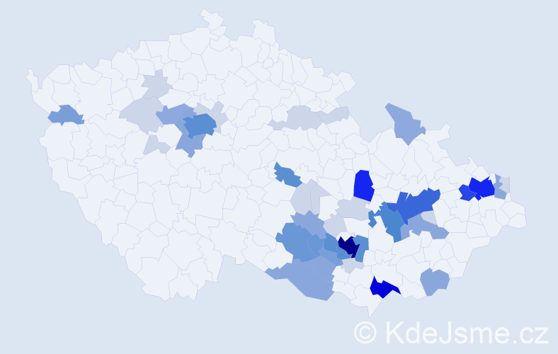 Příjmení: 'Čechovský', počet výskytů 156 v celé ČR