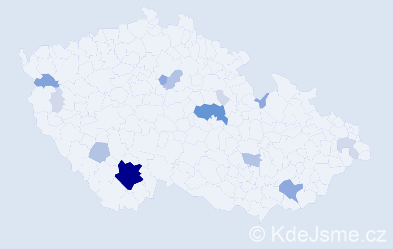 Příjmení: 'Červák', počet výskytů 44 v celé ČR