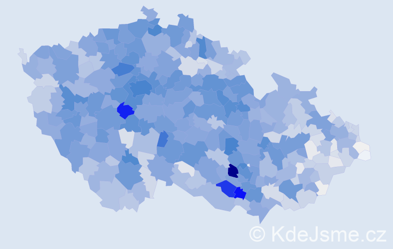 Příjmení: 'Hájková', počet výskytů 10698 v celé ČR