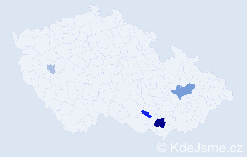 Příjmení: 'Krenová', počet výskytů 6 v celé ČR
