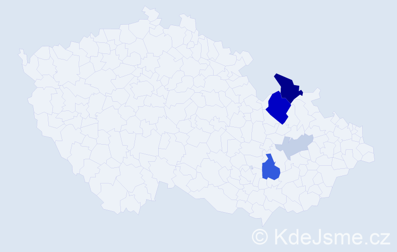 Příjmení: 'Ignačáková', počet výskytů 14 v celé ČR