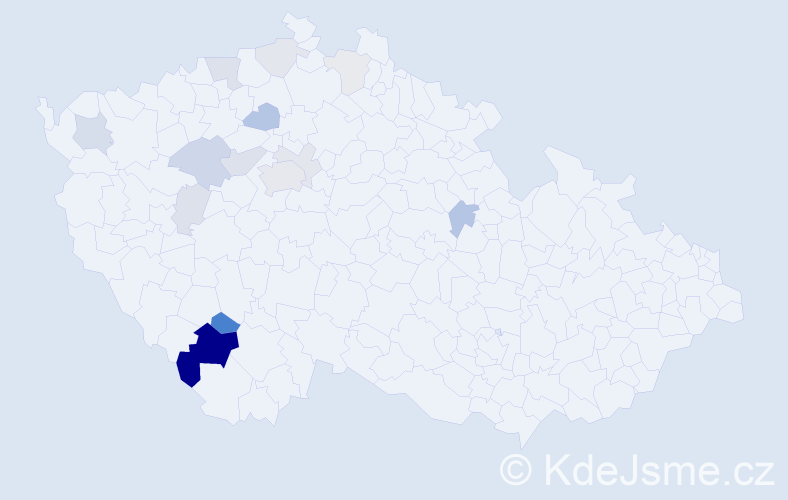 Příjmení: 'Maun', počet výskytů 44 v celé ČR