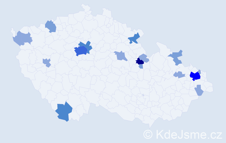 Příjmení: 'Lindenthalová', počet výskytů 39 v celé ČR